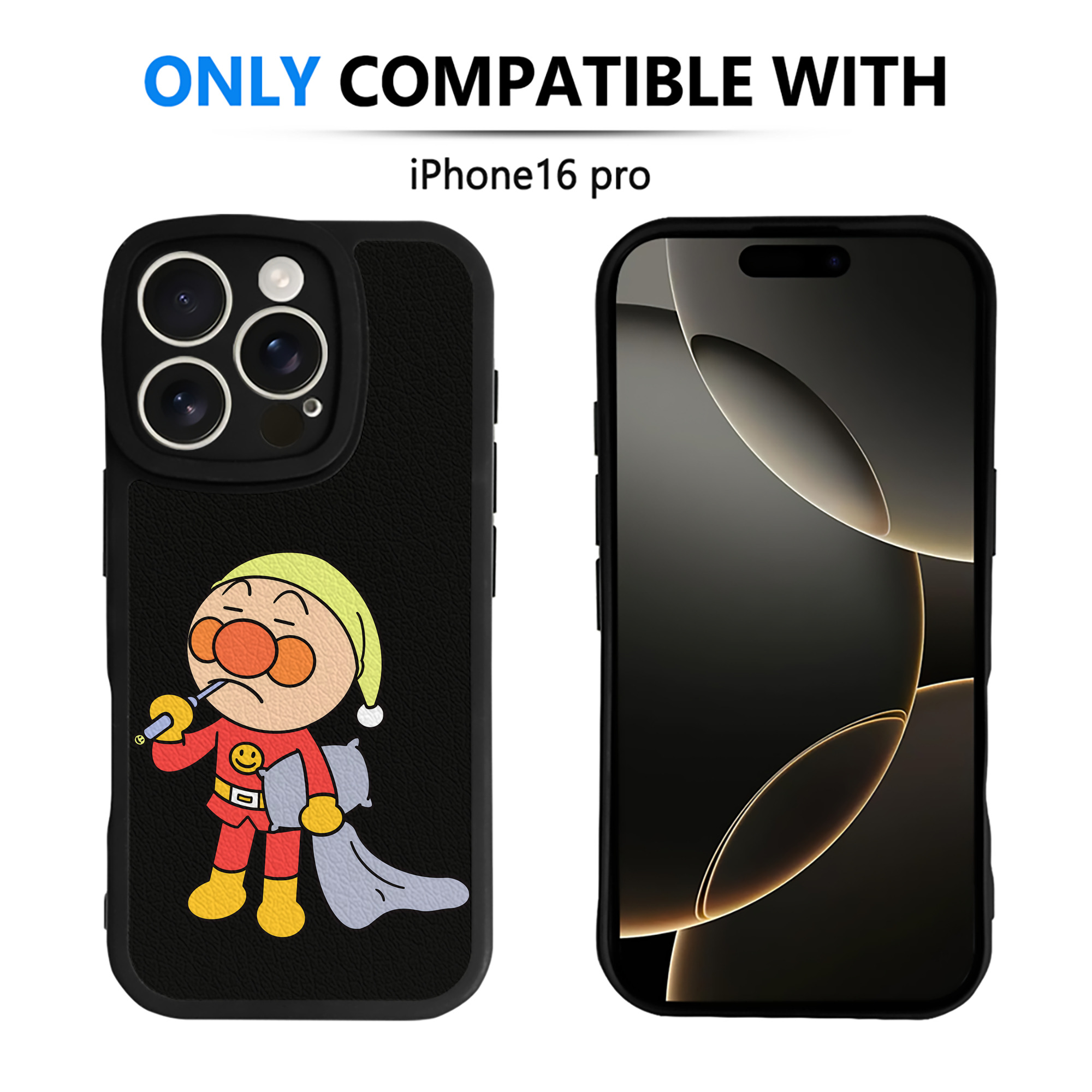 （画像用） アンパンマン Anpanman 【iPhone 16シリーズ対応】シリコンスマホケース（レザー調） 材質：シリコン